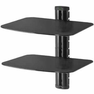 Peerless-AV&reg; Dual AV Wall Shelf with Glass